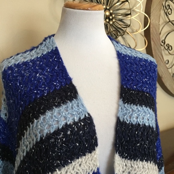 NWT CONFESS 1X Blue Long Cardigan Sweater with Pockets - Picture 3 of 6